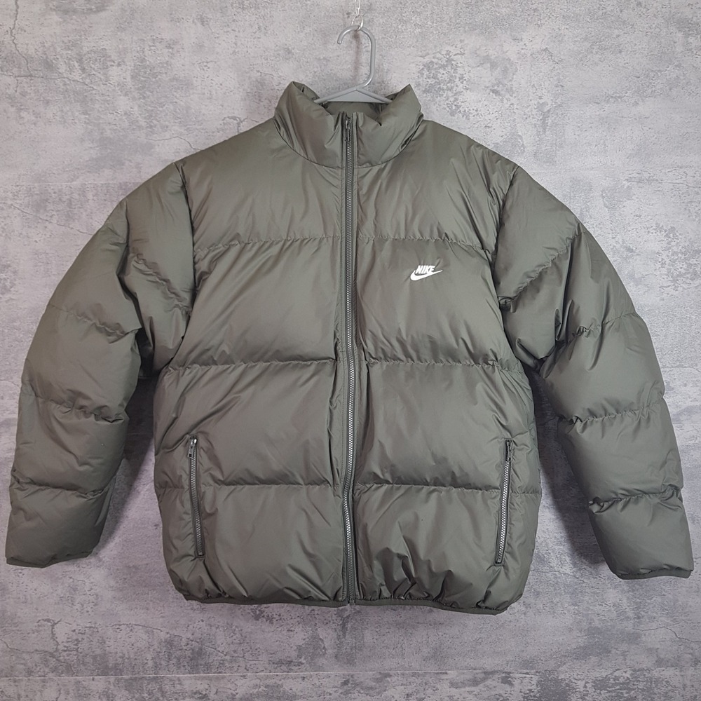 NIKE Club Therma-FIT 650 Down Puffer Jacket Mens LARGE Pine Green IB2975-355